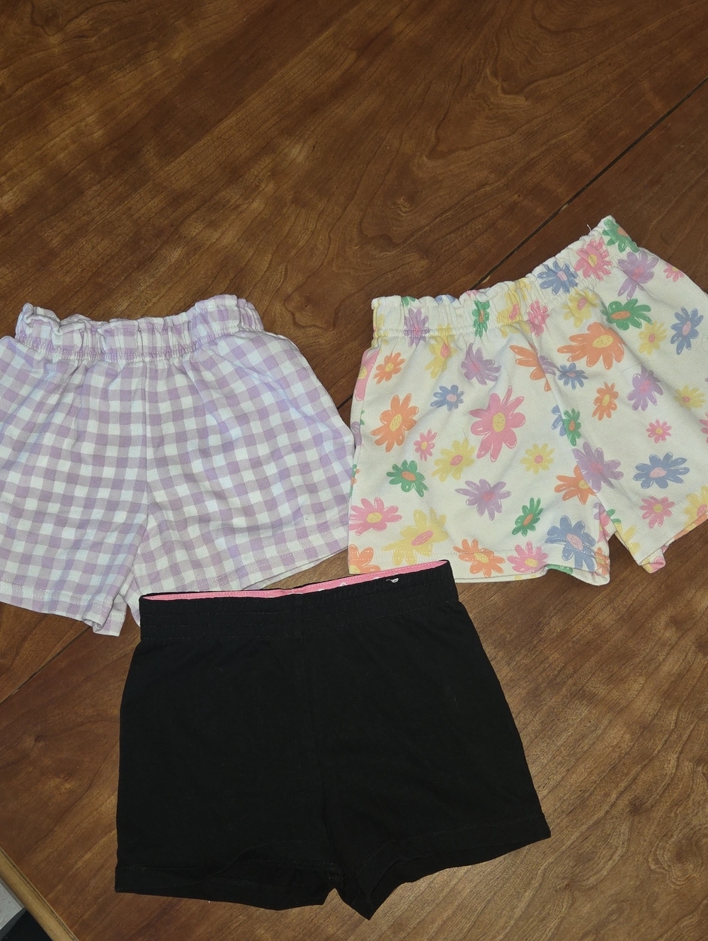 Garanimals Lavender Gingham, Floral & Black Kids Shorts Set